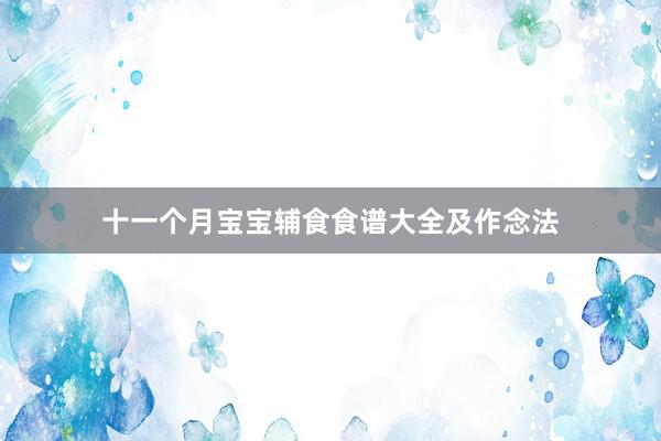 十一个月宝宝辅食食谱大全及作念法